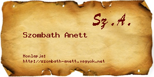 Szombath Anett névjegykártya