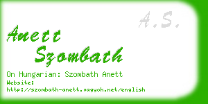 anett szombath business card